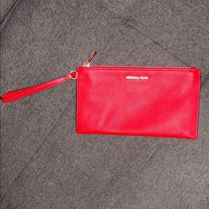 Michael Kors Red Pebbled Leather Wristlet